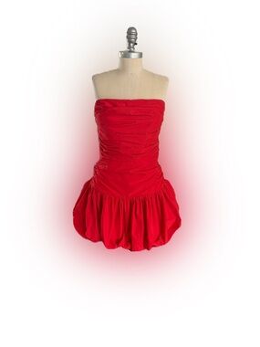 Amanda Uptichard Women’s Red Mini Lined Bubble Dress With Back Zip Closure!  M